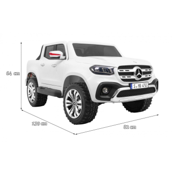 Mercedes Benz X-Class dla dzieci Biały Pickup + Pilot + Napęd 4x4
